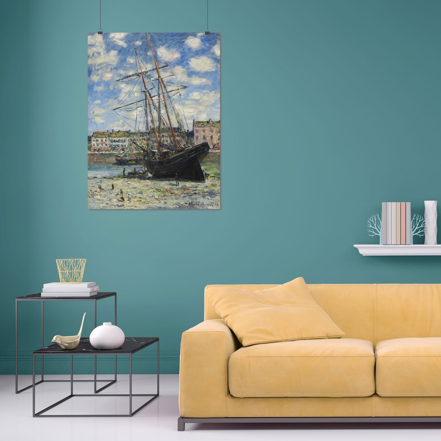 Boat Lying at Low Tide (1881) – Claude Monet - Printed Masterpieces