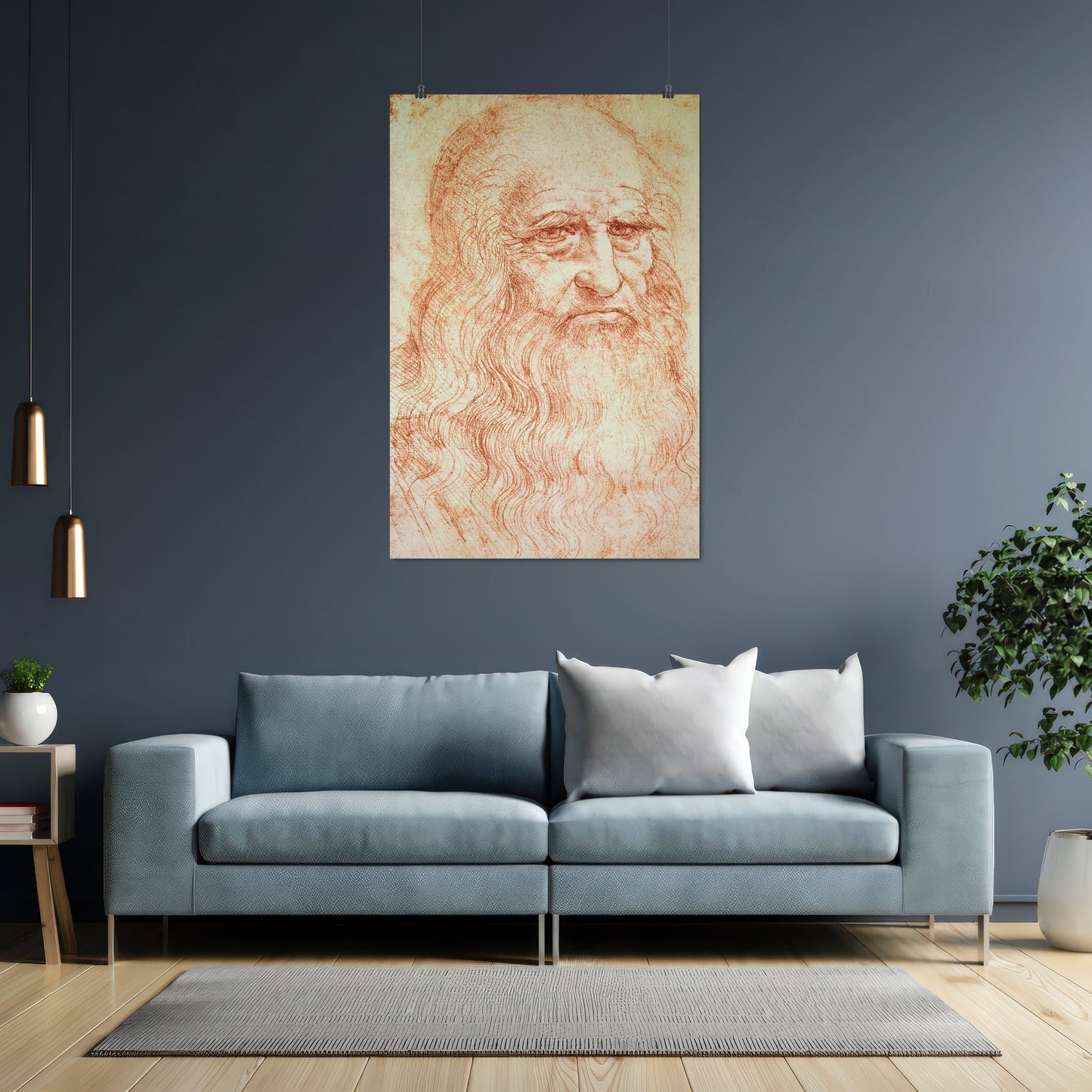 Leonardo da Vinci Self Portrait – Leonardo da Vinci, Classic Art Reproduction