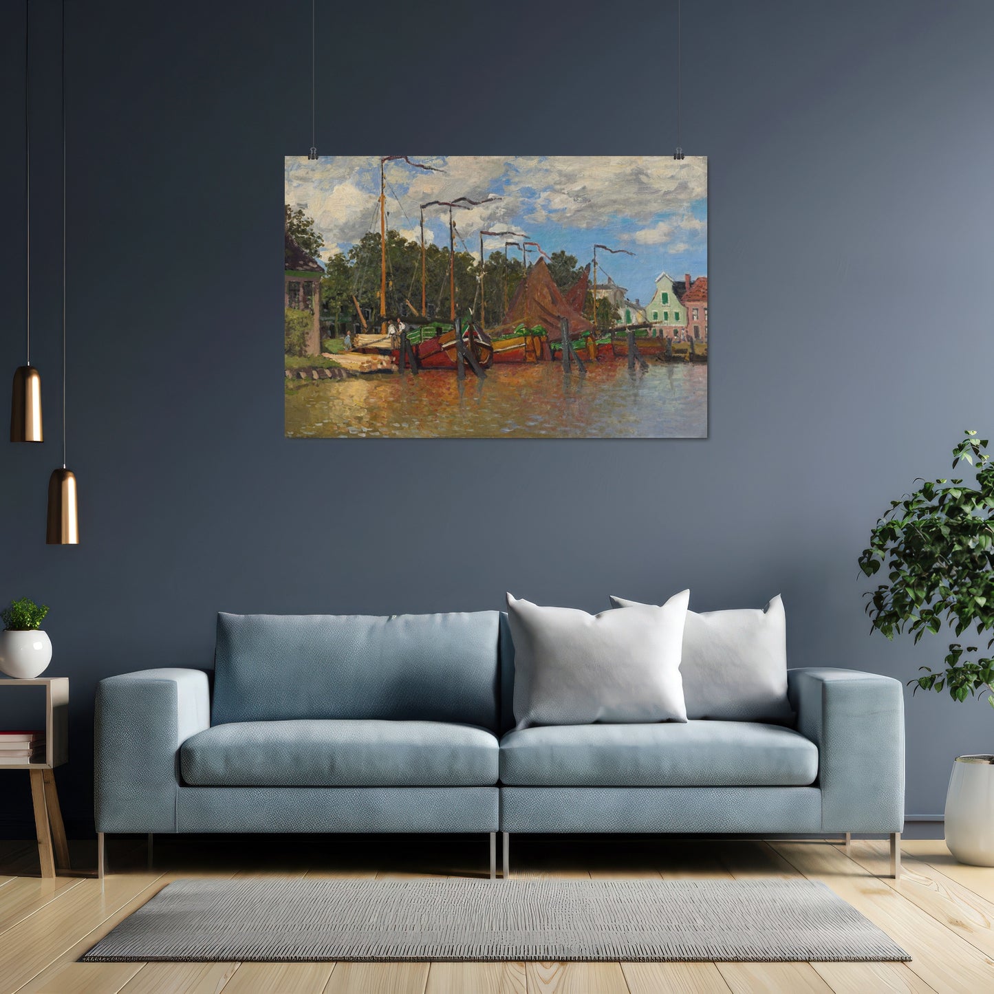 Boats at Zaandam – Claude Monet, Classic Art Reproduction