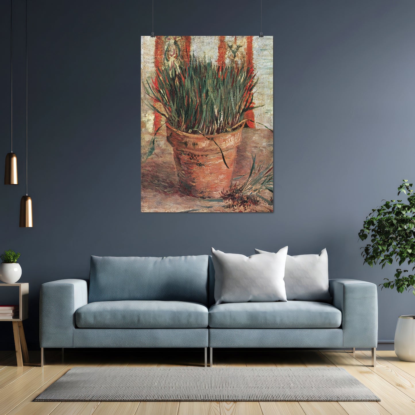 Flowerpot with Garlic Chives – Vincent van Gogh, Classic Art Reproduction