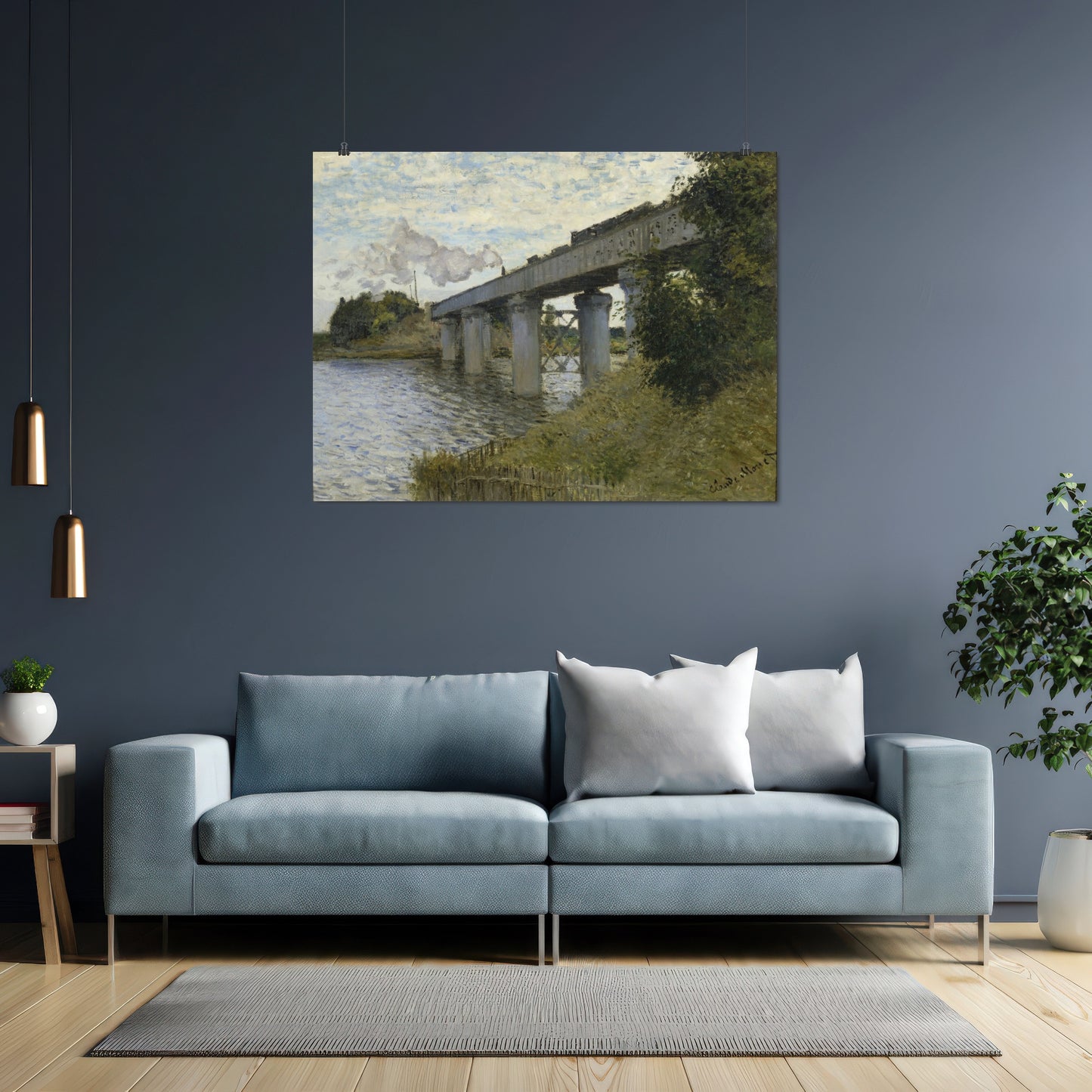 The Railroad bridge in Argenteuil (1873–1874) – Claude Monet - Printed Masterpieces