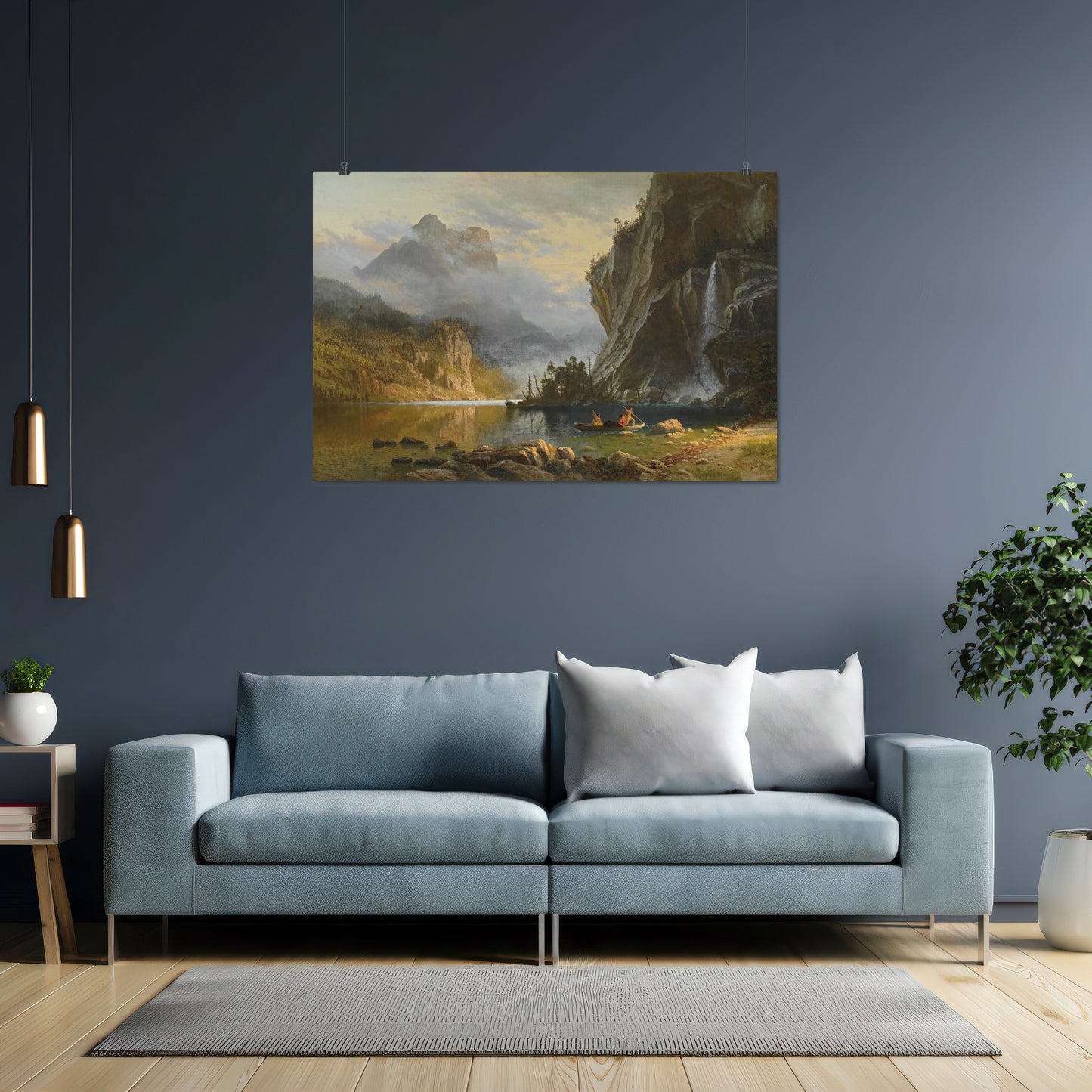 Indians Spear Fishing – Albert Bierstadt, Classic Art Reproduction