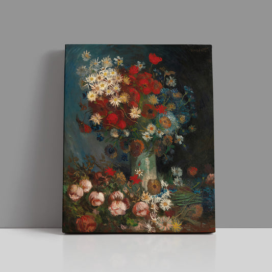 Still life with meadow flowers and roses (1886–1887) – Vincent van Gogh - Printed Masterpieces