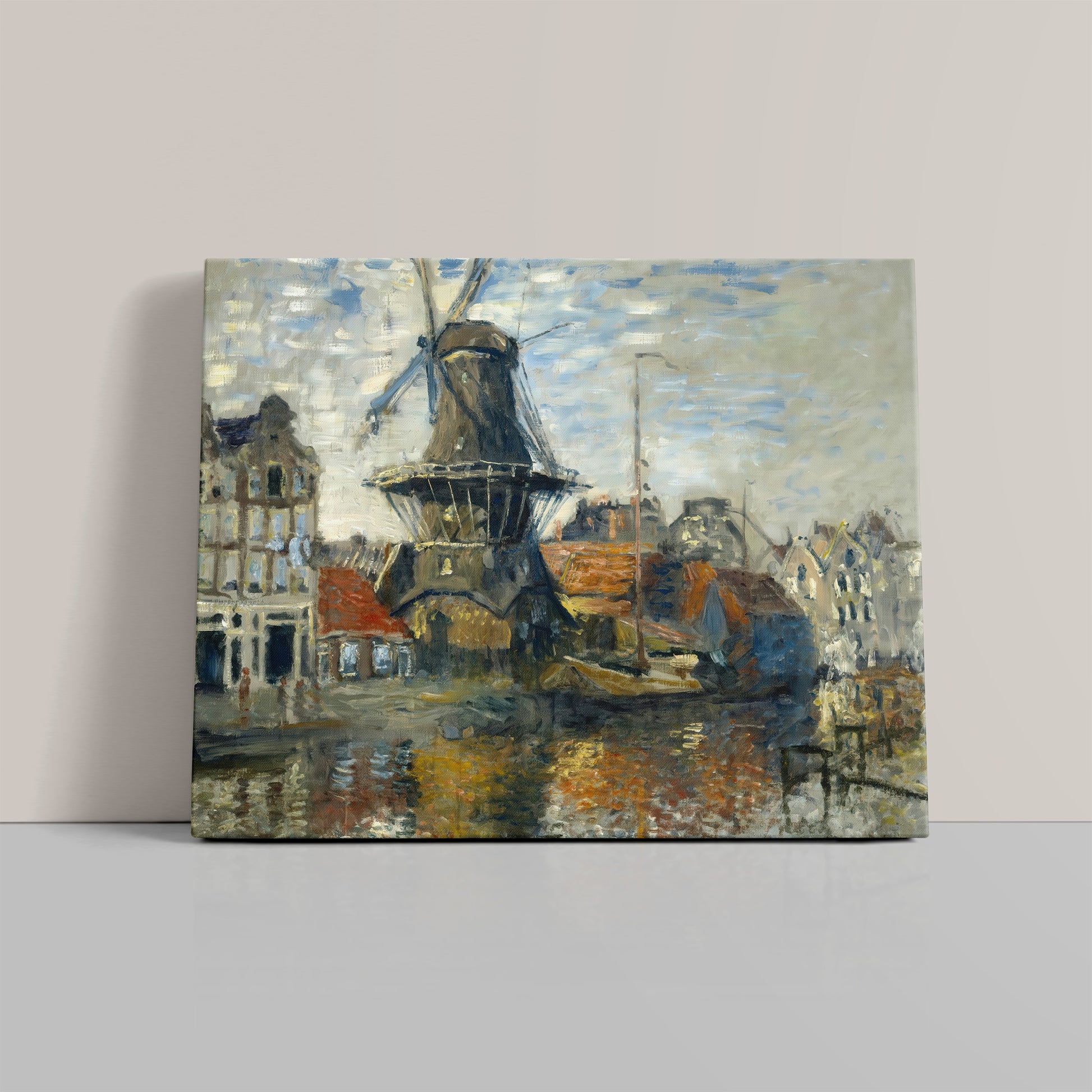 The Windmill on the Onbekende Gracht (1874) – Claude Monet - Printed Masterpieces