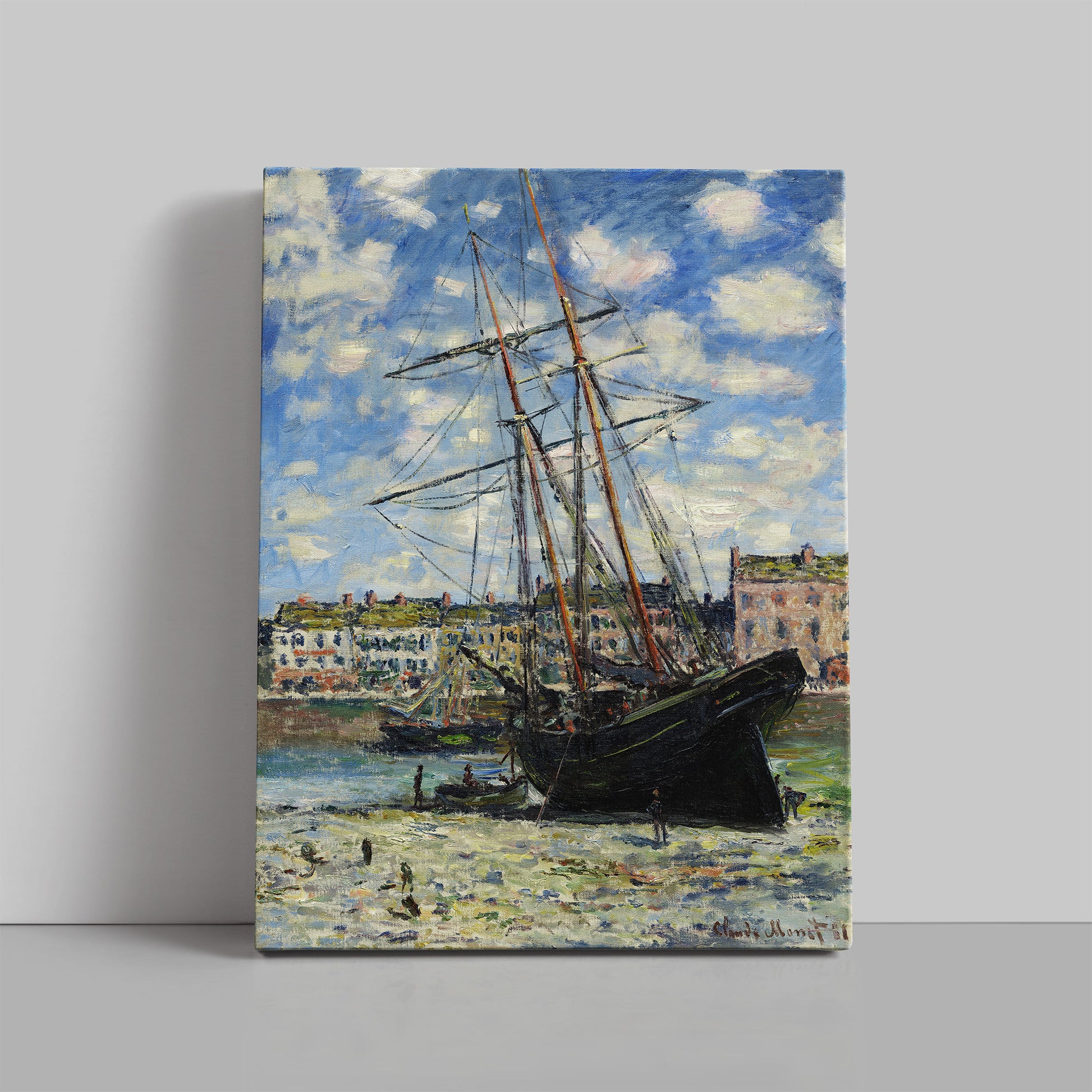 Boat Lying at Low Tide (1881) – Claude Monet - Printed Masterpieces