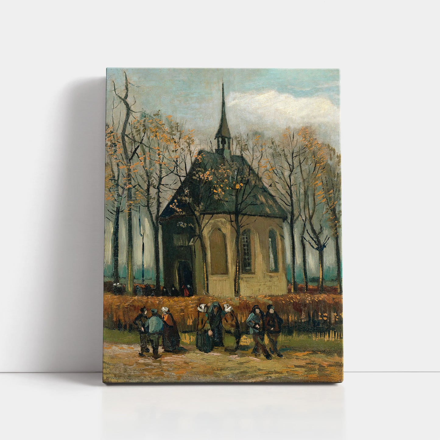 Congregation Leaving Church (1884–1885) – Vincent van Gogh - Printed Masterpieces