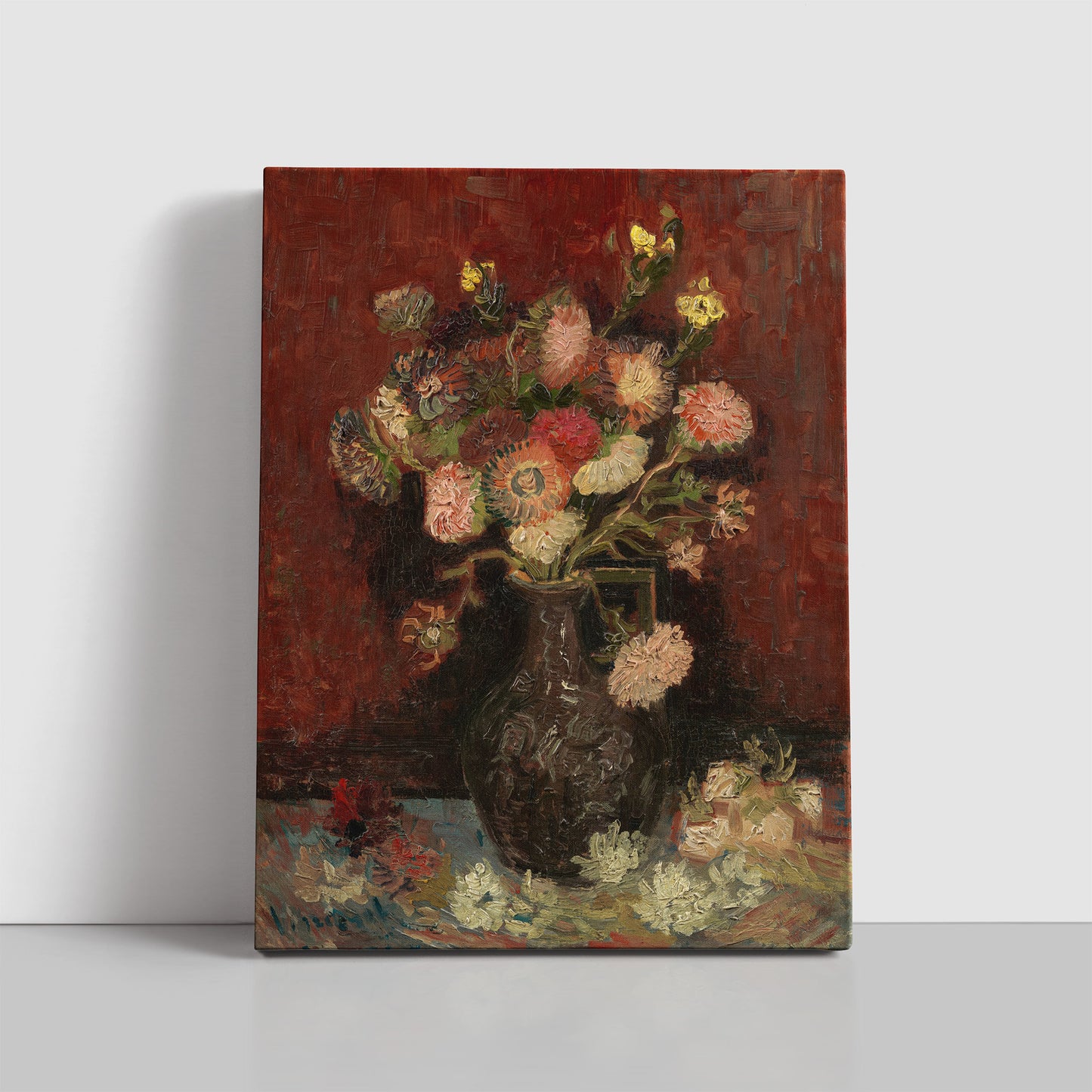 Vase with Chinese Asters and Gladioli (1886) – Vincent van Gogh - Printed Masterpieces