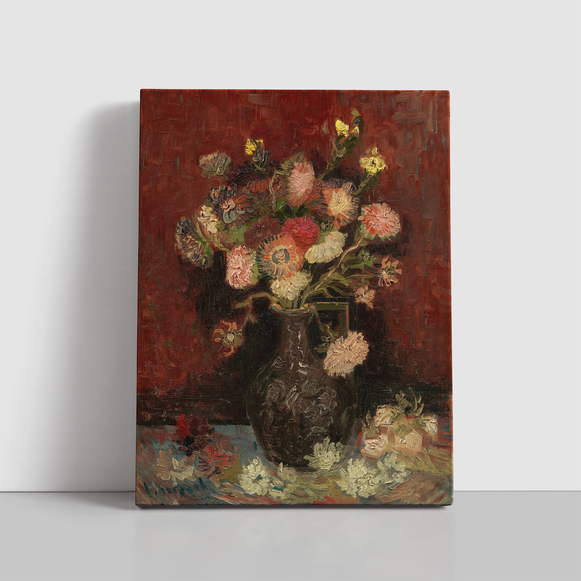 Vase with Chinese Asters and Gladioli (1886) – Vincent van Gogh - Printed Masterpieces