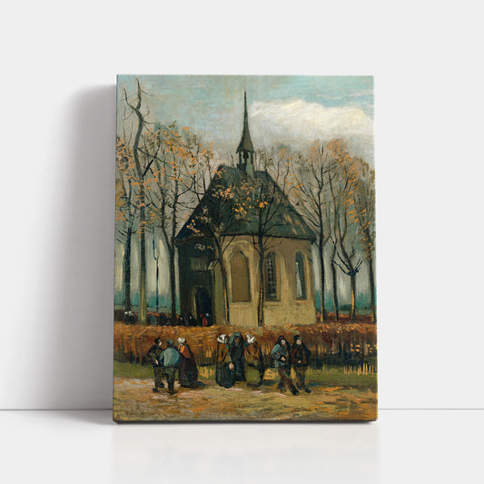 Congregation Leaving Church (1884–1885) – Vincent van Gogh - Printed Masterpieces