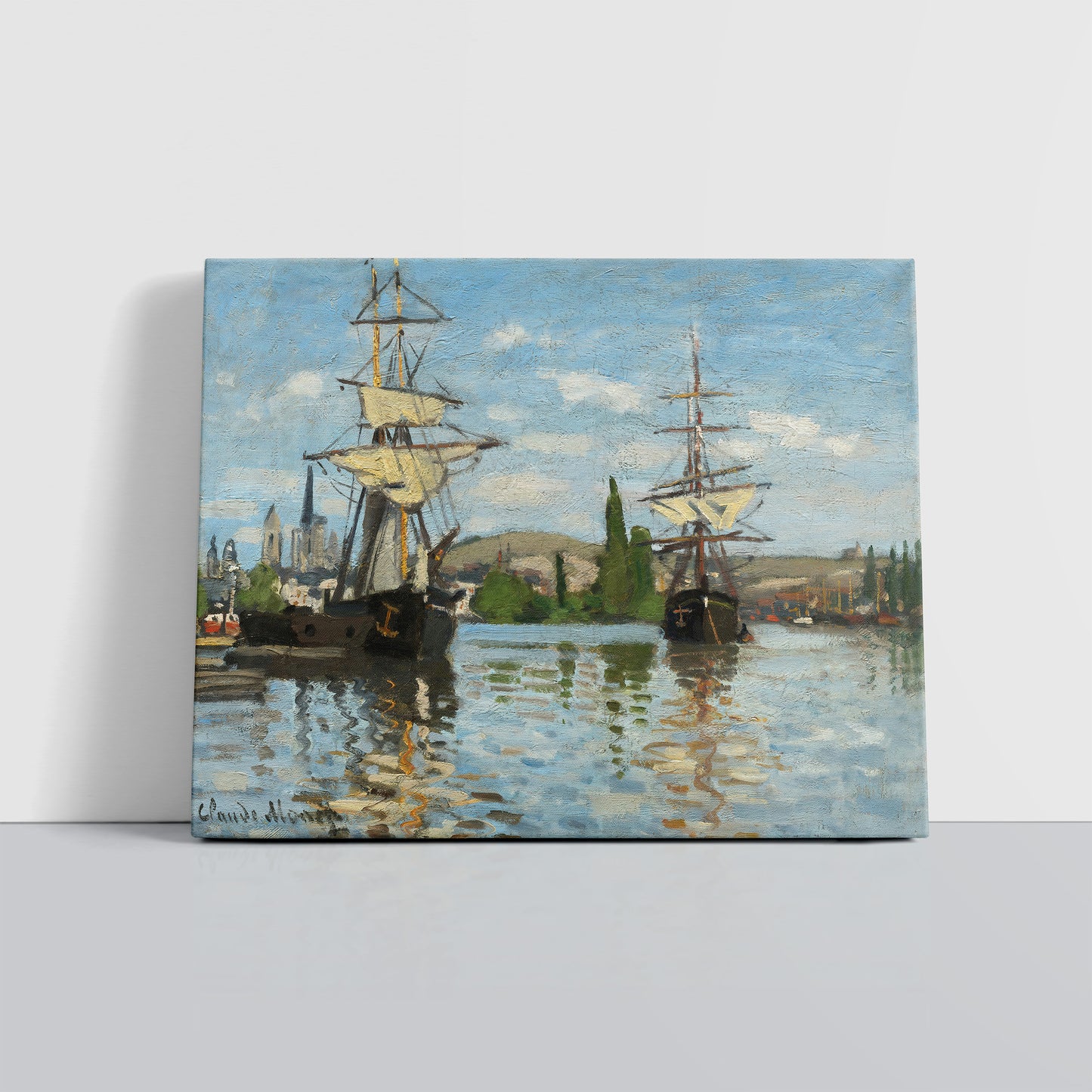 Ships Riding on the Seine at Rouen (1872–1873) – Claude Monet - Printed Masterpieces