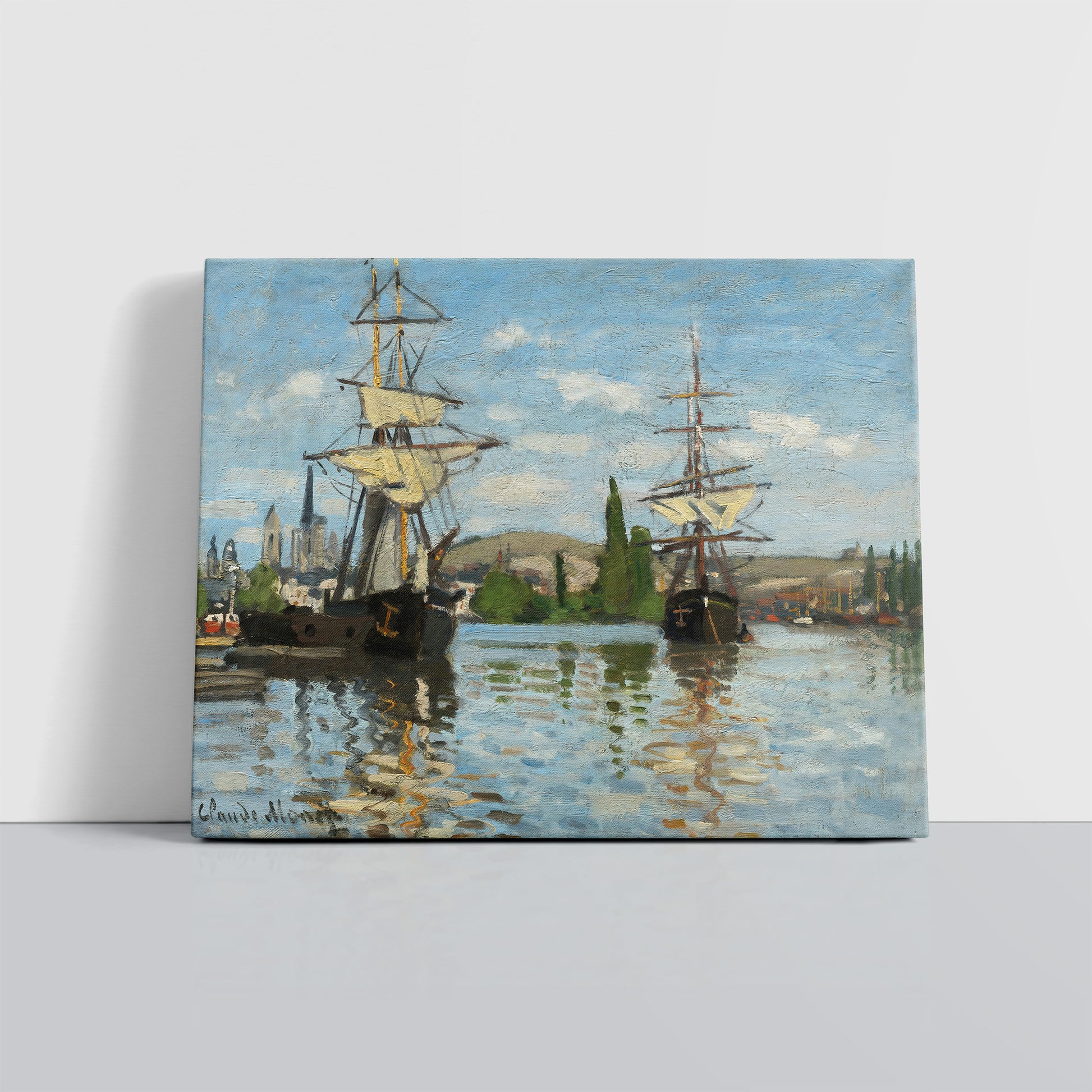 Ships Riding on the Seine at Rouen (1872–1873) – Claude Monet - Printed Masterpieces