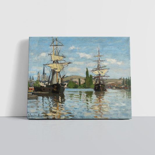 Ships Riding on the Seine at Rouen (1872–1873) – Claude Monet - Printed Masterpieces