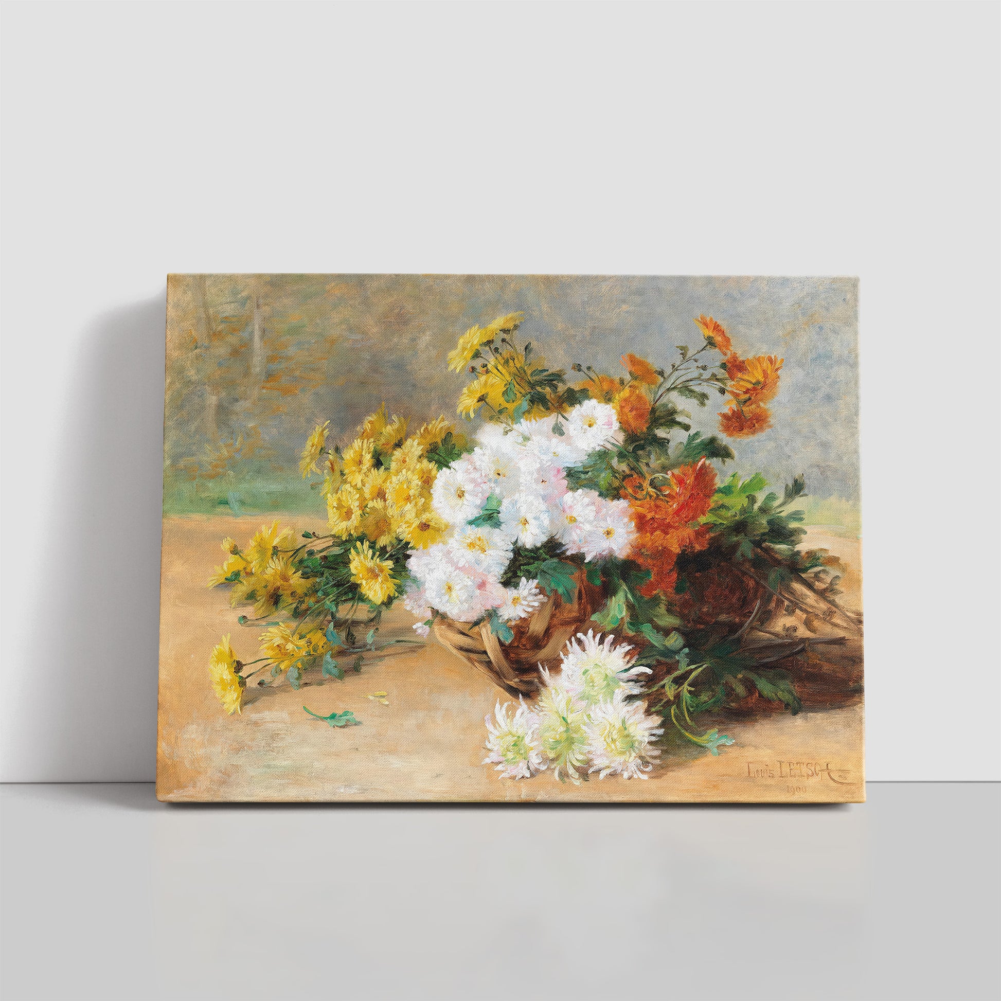 Bouquet of flowers in a basket (1900) – Louis Letsch - Printed Masterpieces