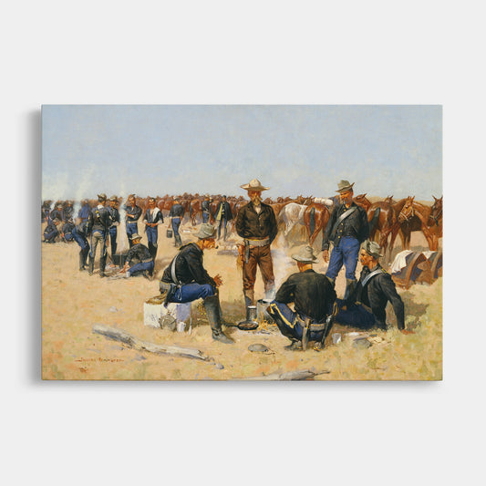 A Cavalryman's Breakfast (1892) – Frederic Remington - Printed Masterpieces