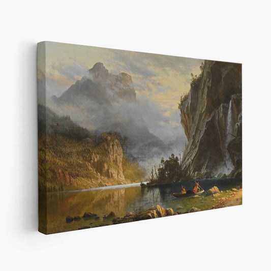 Indians Spear Fishing – Albert Bierstadt, Classic Art Reproduction