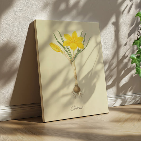 Crocus, botanical illustration (1829) – Margaret Roscoe
