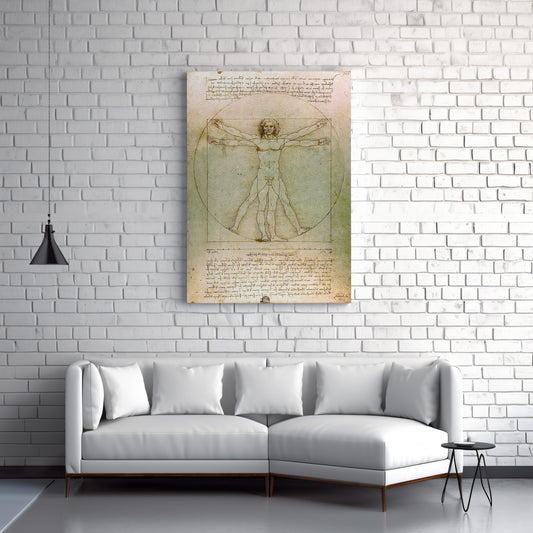 Vitruvian Man – Leonardo da Vinci, Classic Art Reproduction