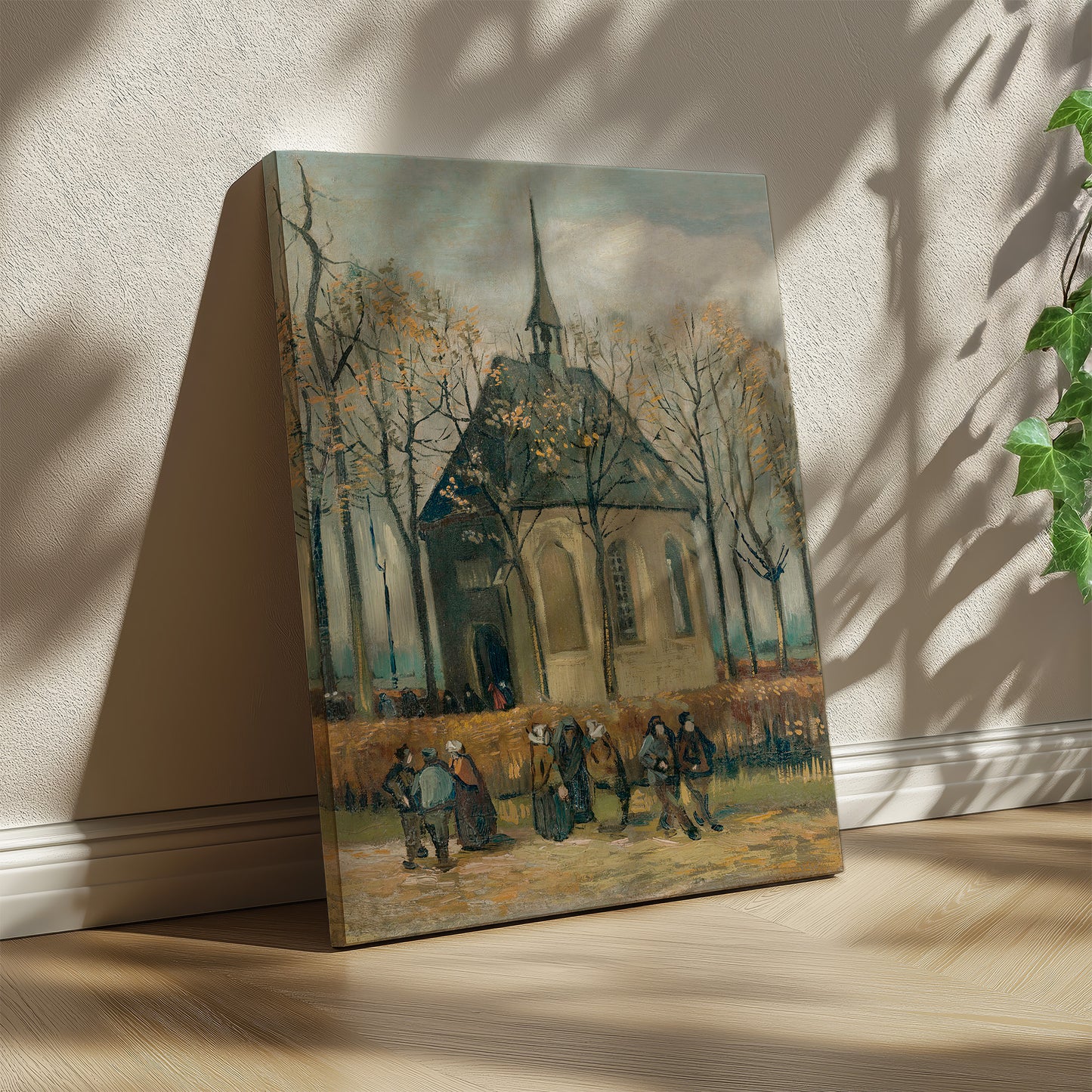 Congregation Leaving Church (1884–1885) – Vincent van Gogh - Printed Masterpieces