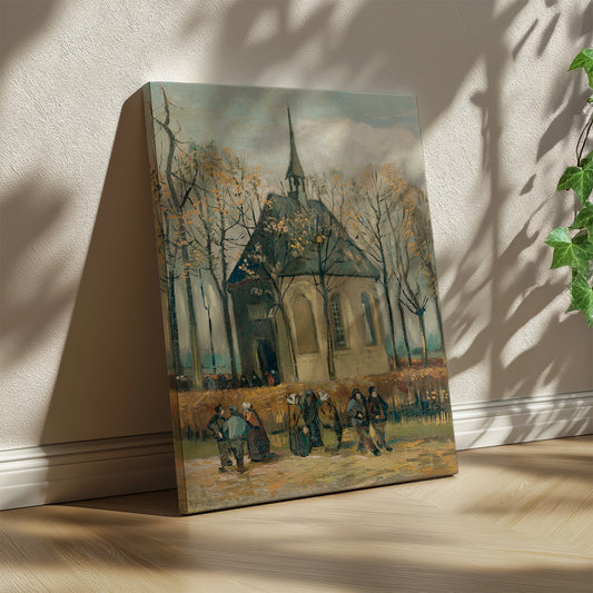 Congregation Leaving Church (1884–1885) – Vincent van Gogh - Printed Masterpieces