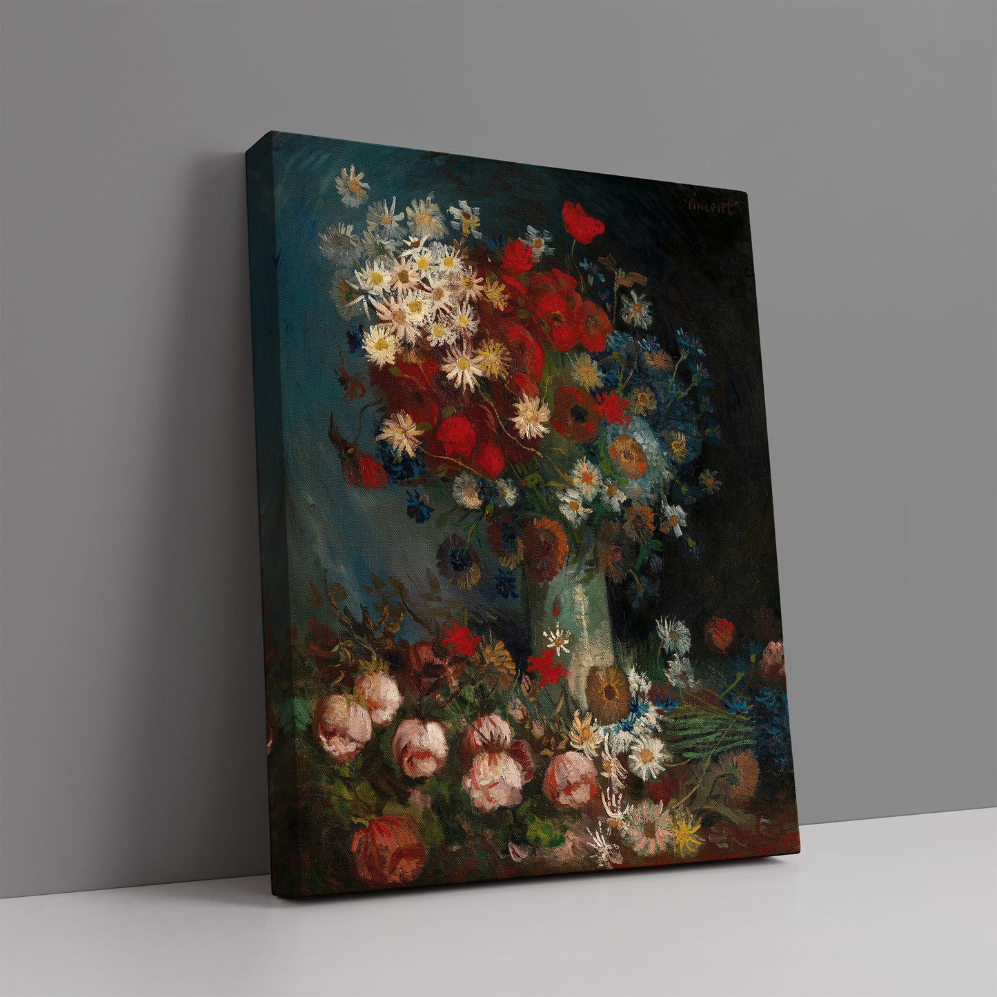 Still life with meadow flowers and roses (1886–1887) – Vincent van Gogh