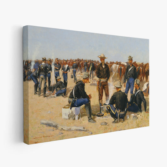A Cavalryman's Breakfast (1892) – Frederic Remington - Printed Masterpieces