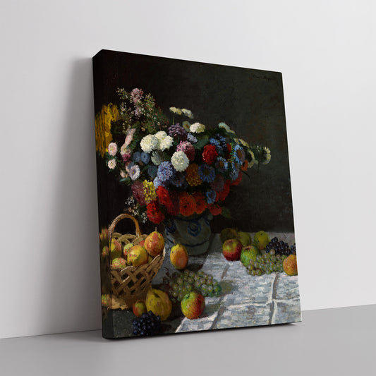 Still Life with Flowers and Fruit – Claude Monet, Classic Art Reproduction