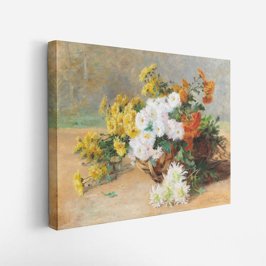 Bouquet of flowers in a basket (1900) – Louis Letsch