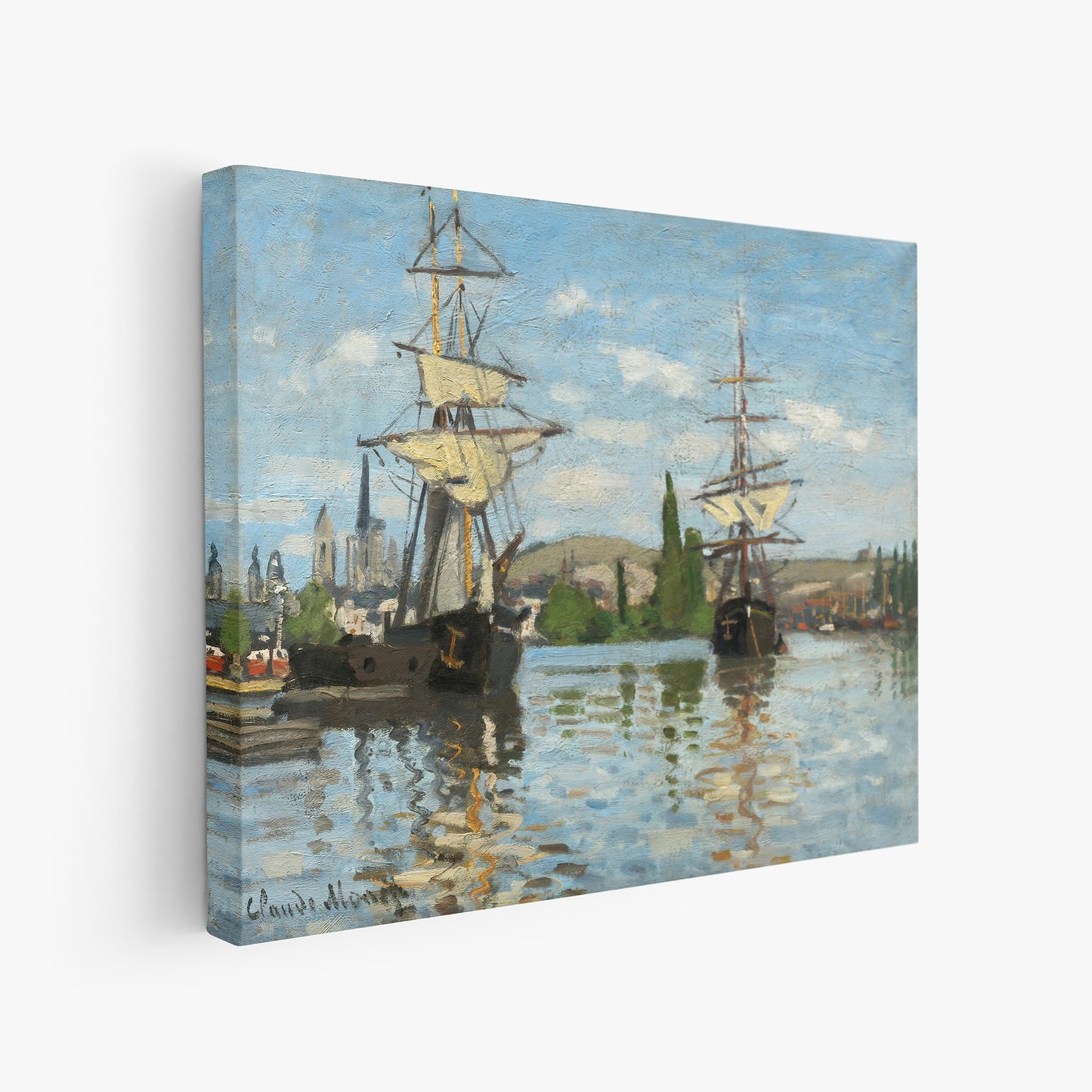 Ships Riding on the Seine at Rouen (1872–1873) – Claude Monet - Printed Masterpieces