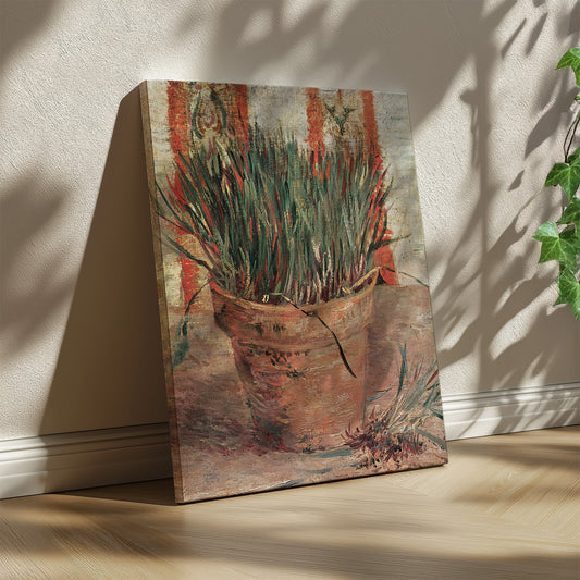 Flowerpot with Garlic Chives – Vincent van Gogh, Classic Art Reproduction