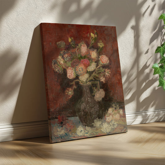 Vase with Chinese Asters and Gladioli (1886) – Vincent van Gogh - Printed Masterpieces