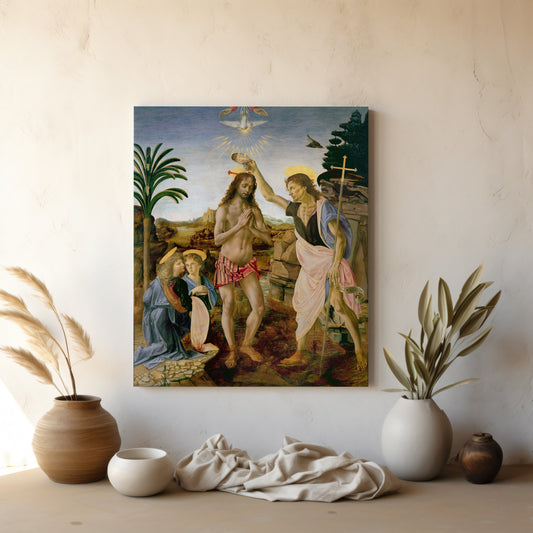 Baptism of Christ – Andrea del Verrocchio, Classic Art Reproduction