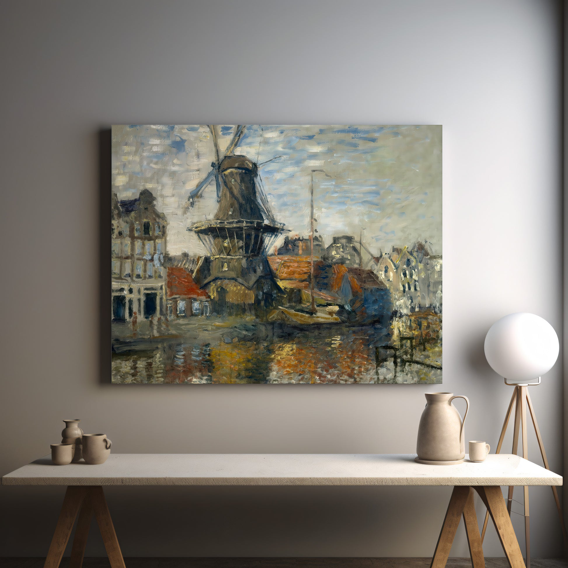 The Windmill on the Onbekende Gracht (1874) – Claude Monet - Printed Masterpieces