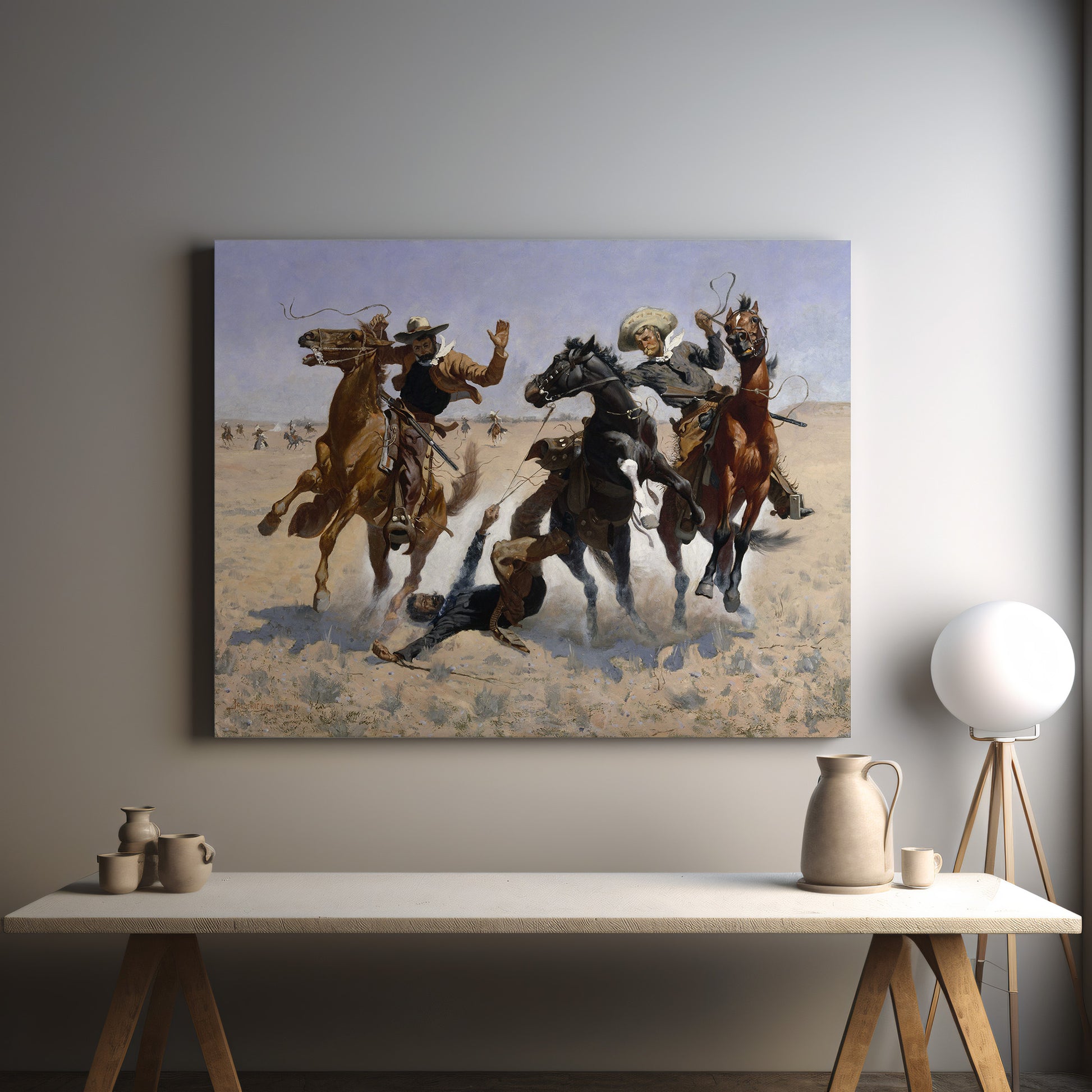 Aiding a Comrade – Frederic Remington, Classic Art Reproduction
