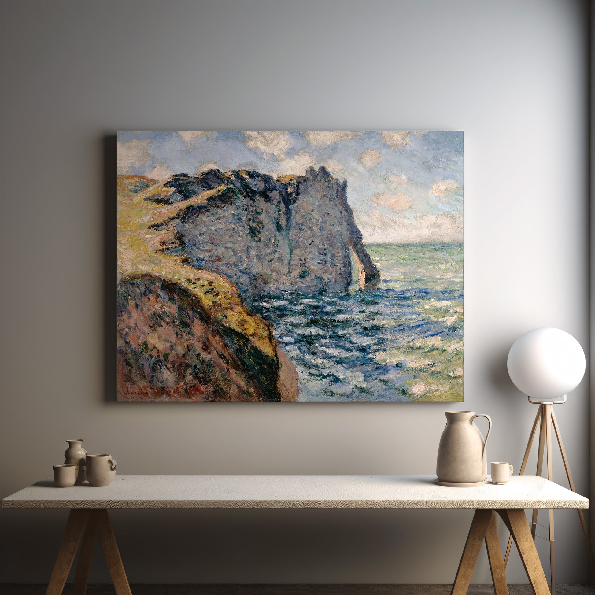 The Cliff of Aval (1885) – Claude Monet