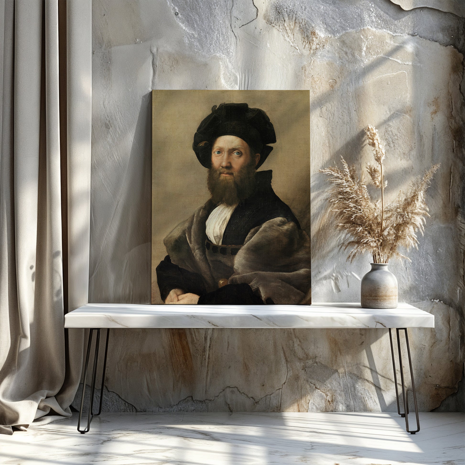 Portrait of Baldassare Castiglione – Raphael Santi, Classic Art Reproduction