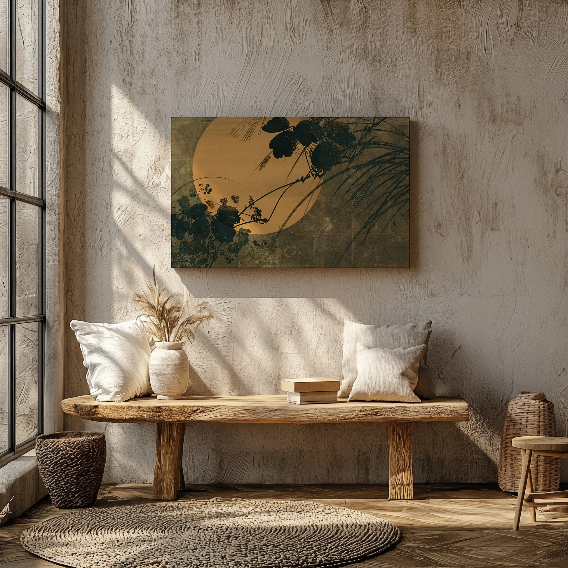 Autumn Grasses in Moonlight – Shibata Zeshin, Classic Art Reproduction