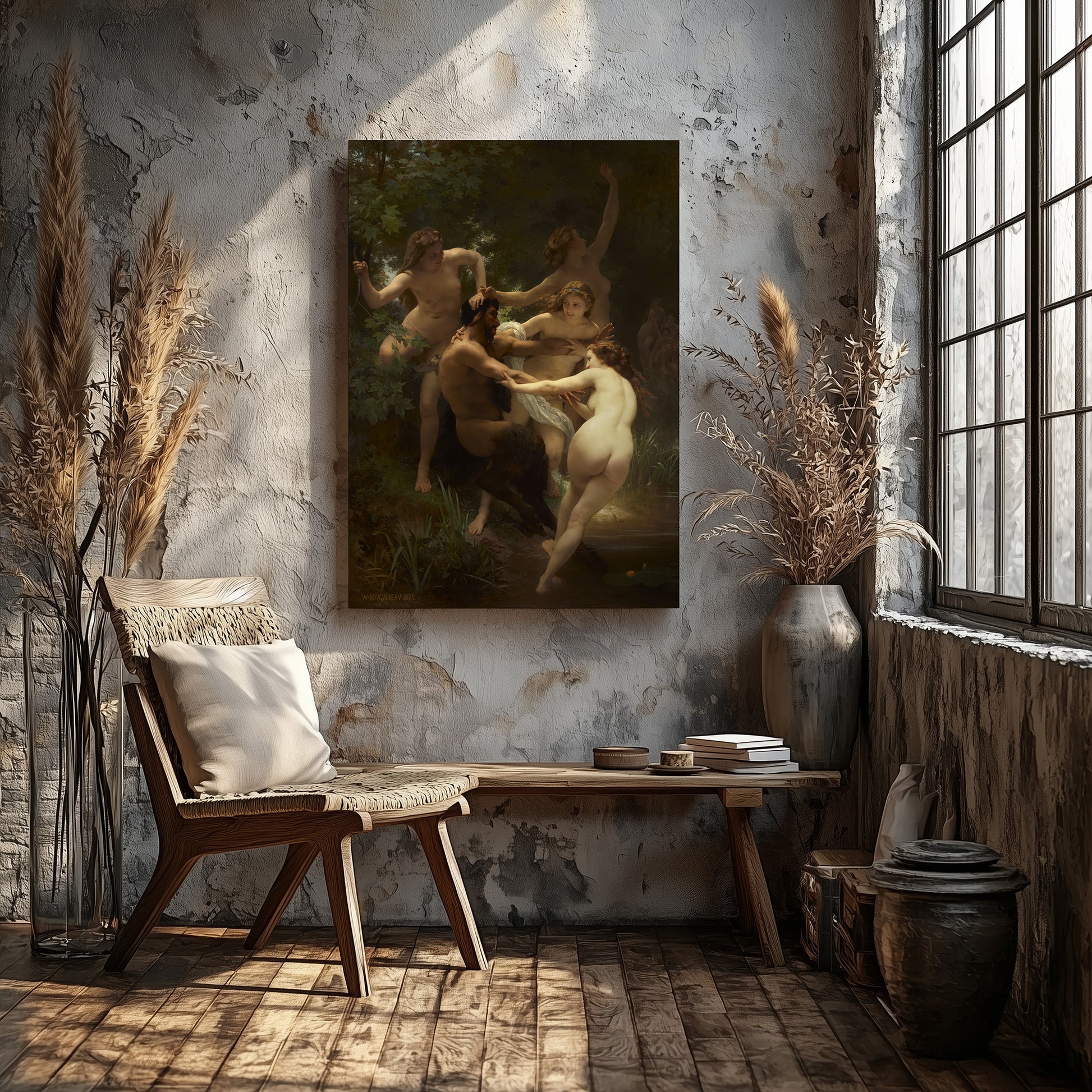 Nymphs and Satyr – William-Adolphe Bouguereau, Classic Art Reproduction
