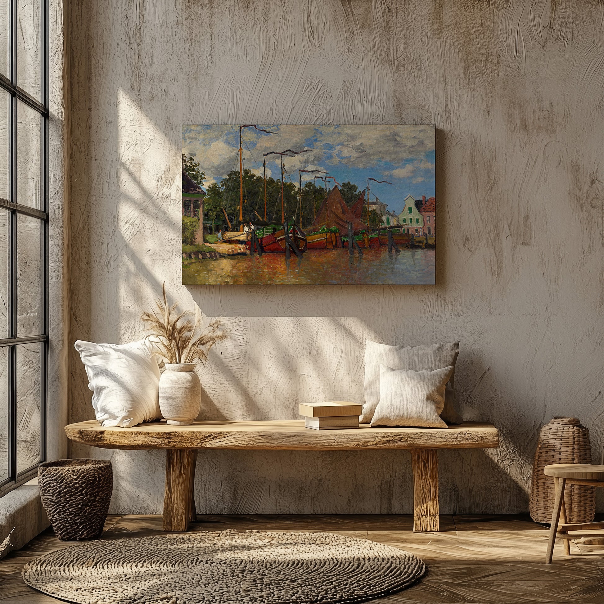 Boats at Zaandam (1871) – Claude Monet