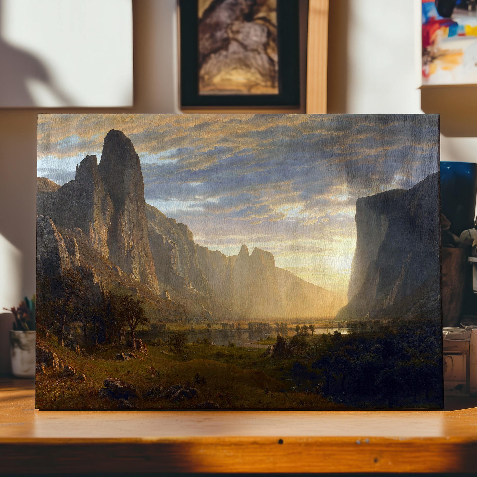 Looking Down Yosemite Valley – Albert Bierstadt, Classic Art Reproduction