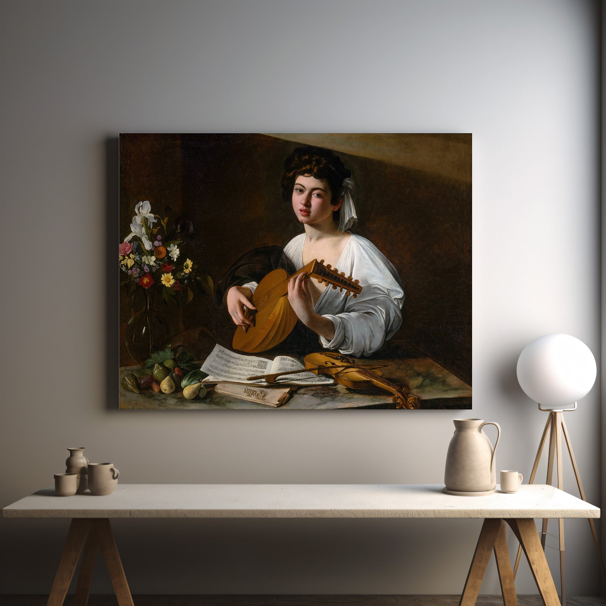 The Lute Player – Caravaggio, Classic Art Reproduction