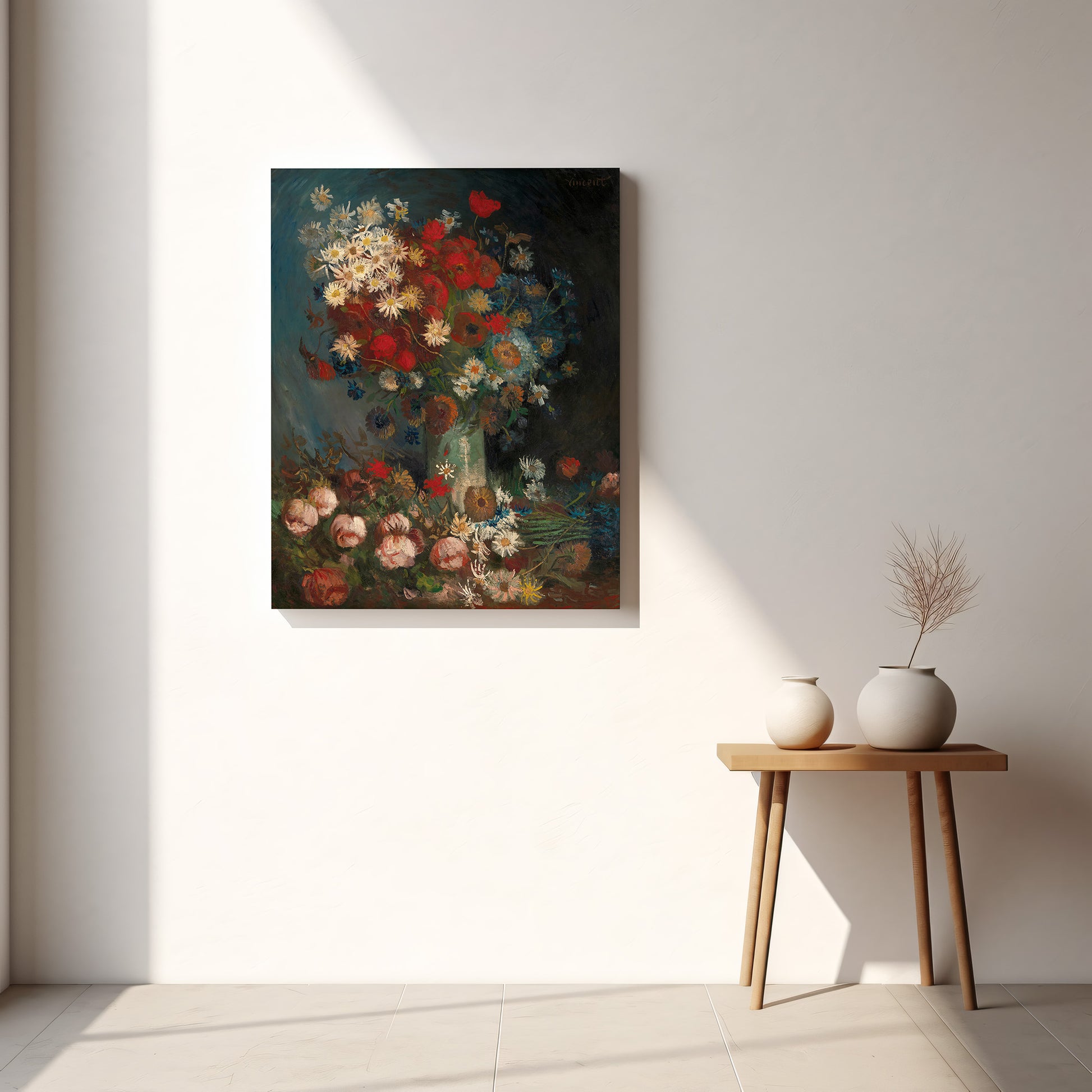 Still life with meadow flowers and roses – Vincent van Gogh, Classic Art Reproduction