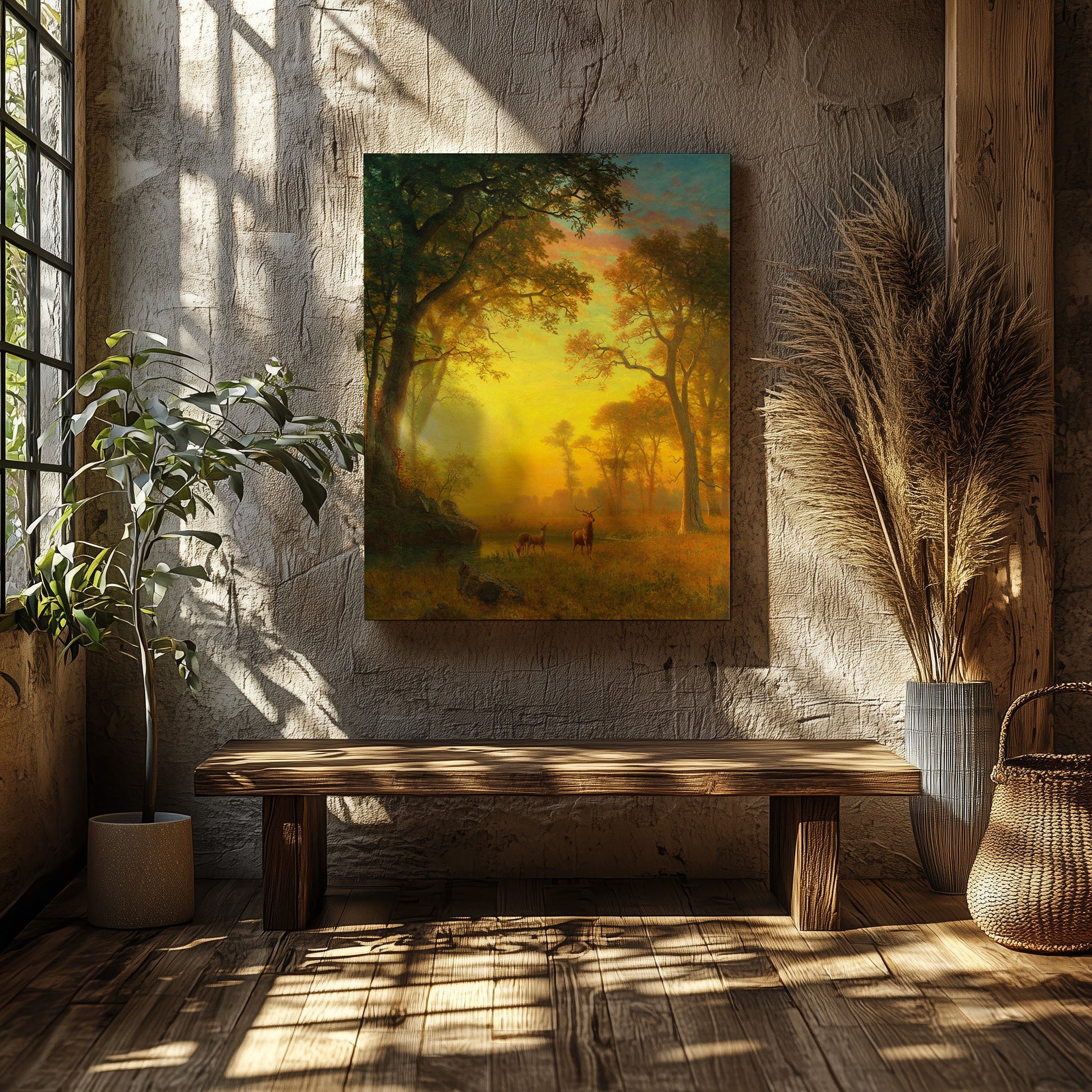 Light in the Forest – Albert Bierstadt, Classic Art Reproduction