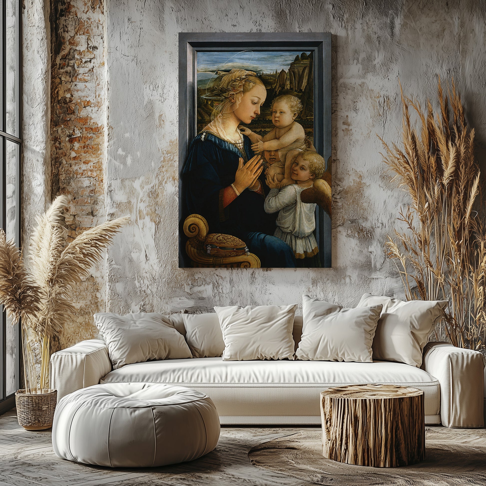 Madonna and Child with two Angels – Filippo Lippi, Classic Art Reproduction