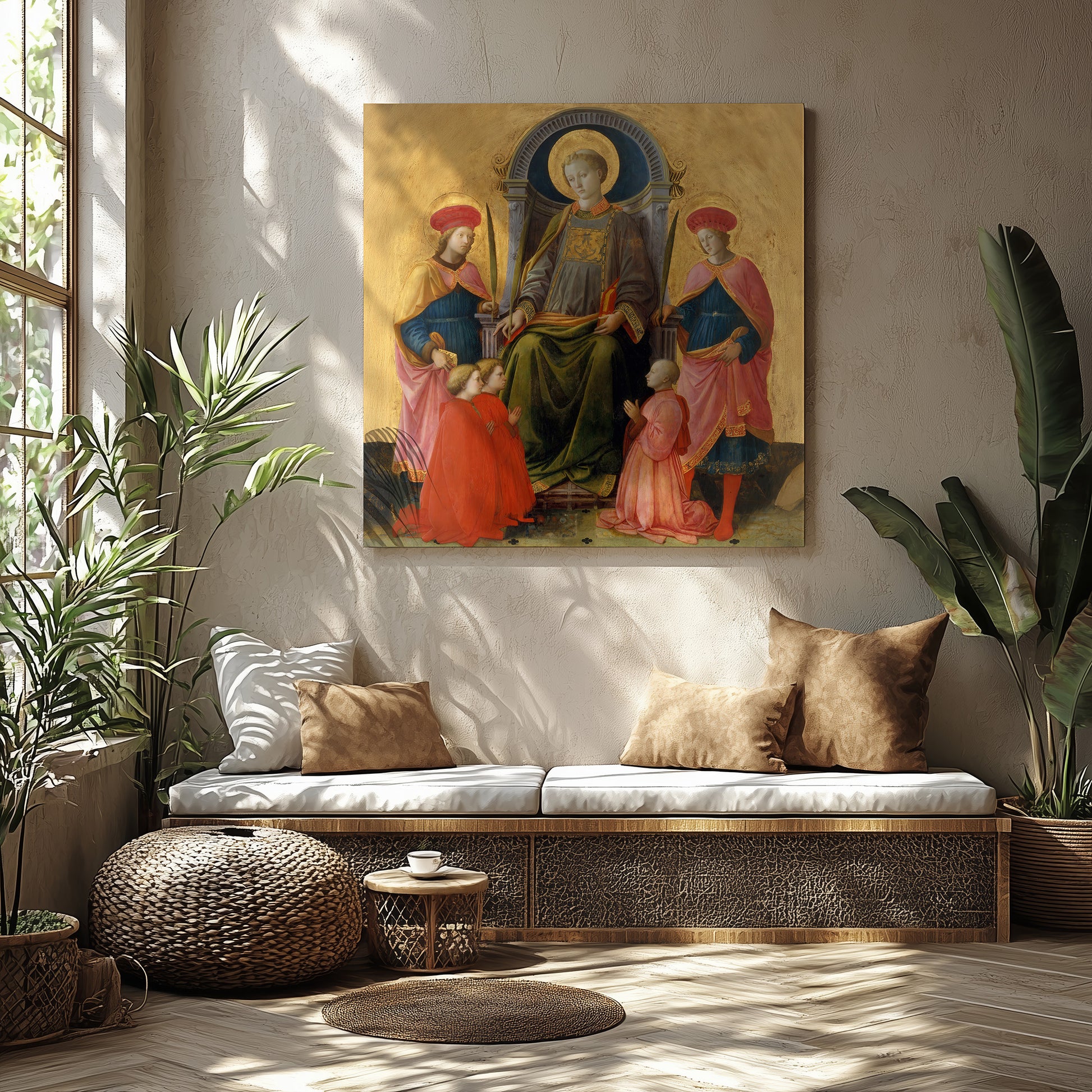 Saint Lawrence Enthroned with Saints and Donors – Filippo Lippi, Classic Art Reproduction