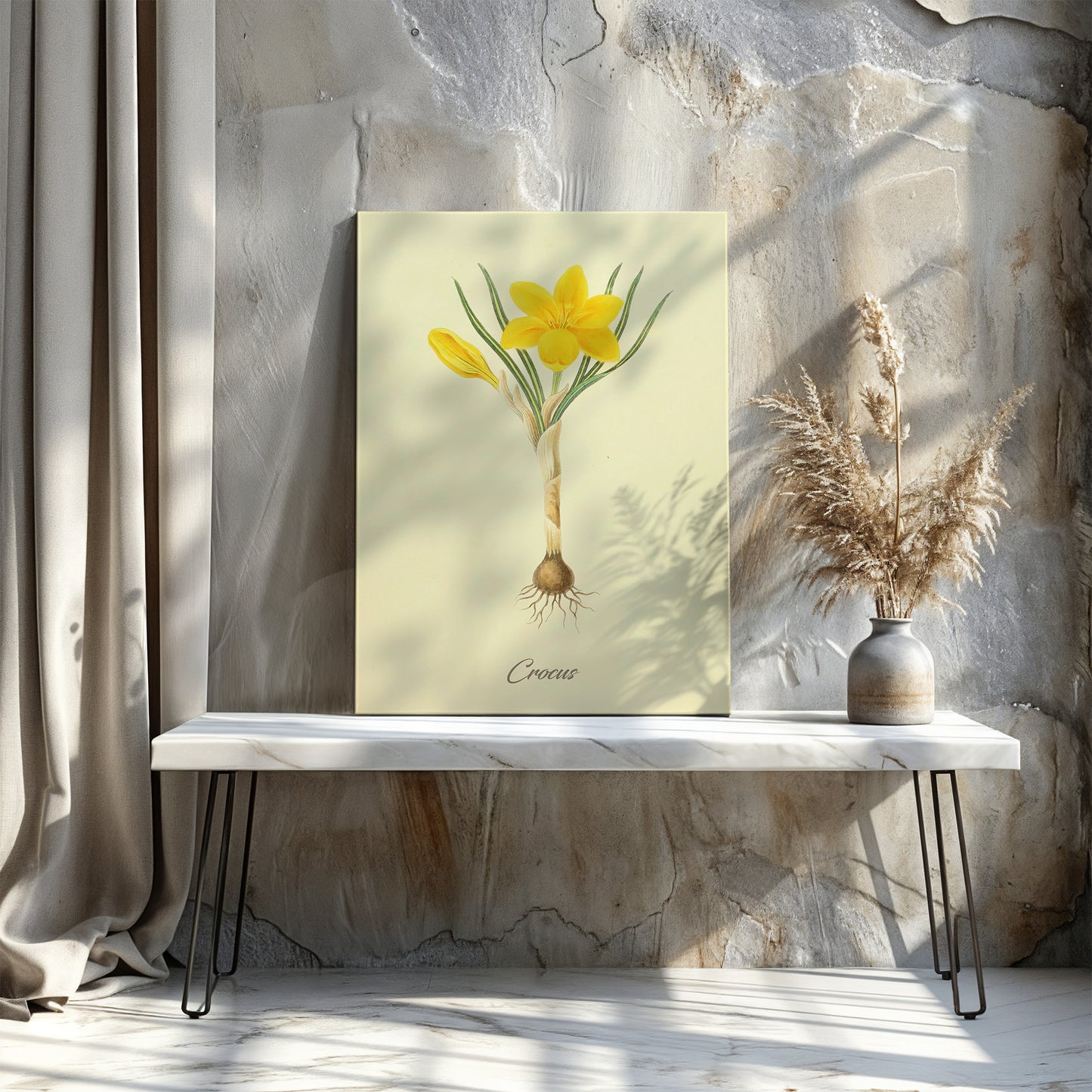 Crocus, botanical illustration (1829) – Margaret Roscoe