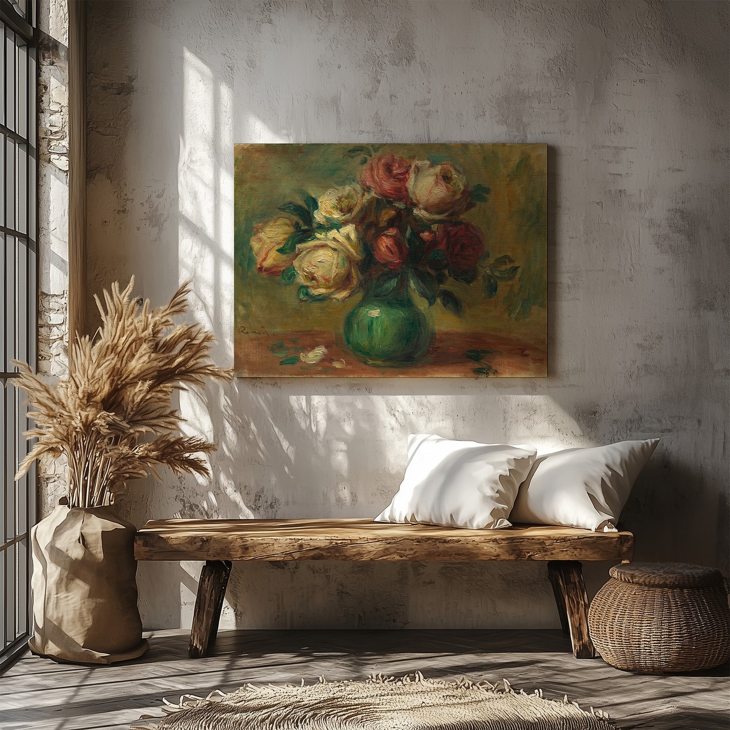 Roses in a Vase (1890) – Pierre-Auguste Renoir