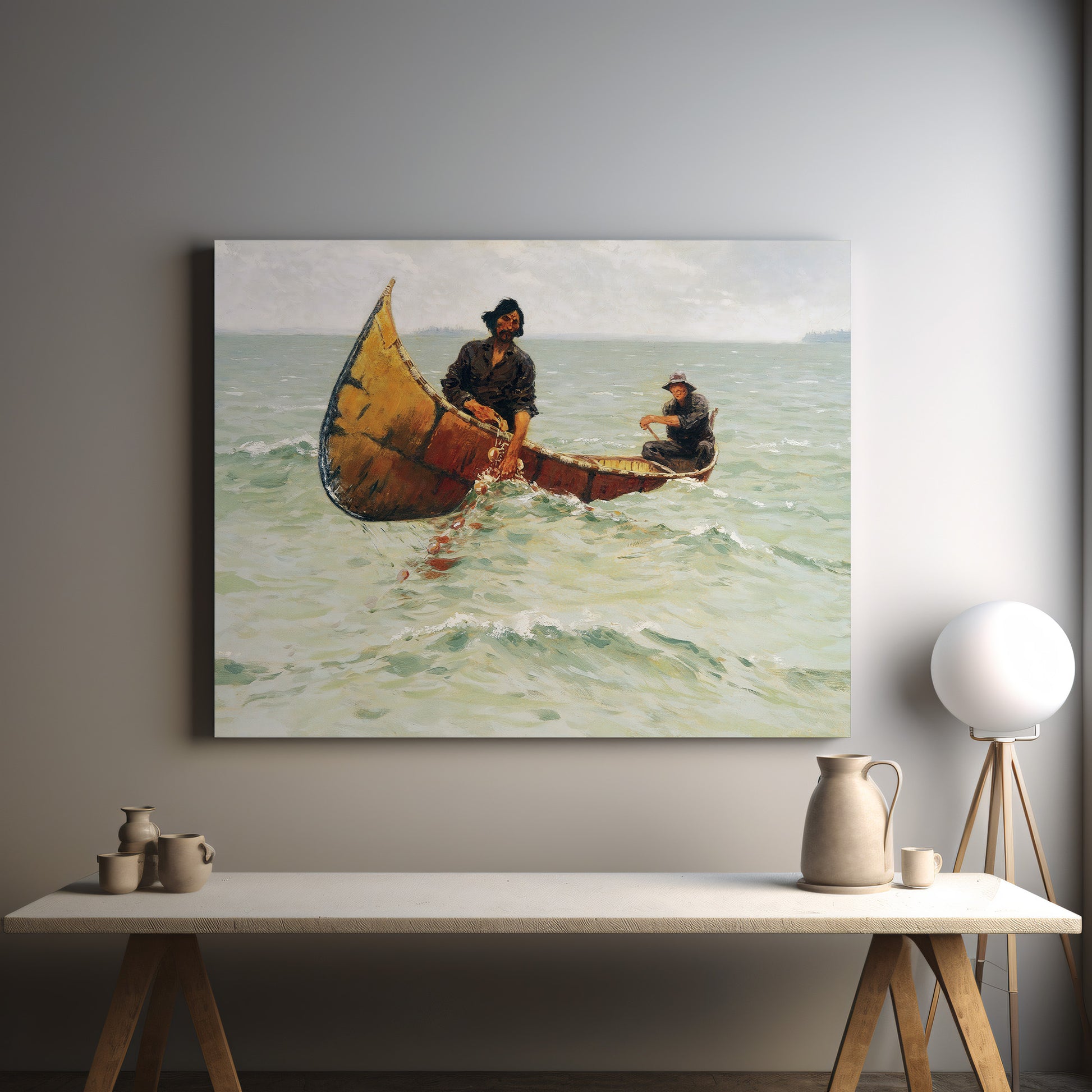 Hauling the Gill Net (1905) – Frederic Remington - Printed Masterpieces
