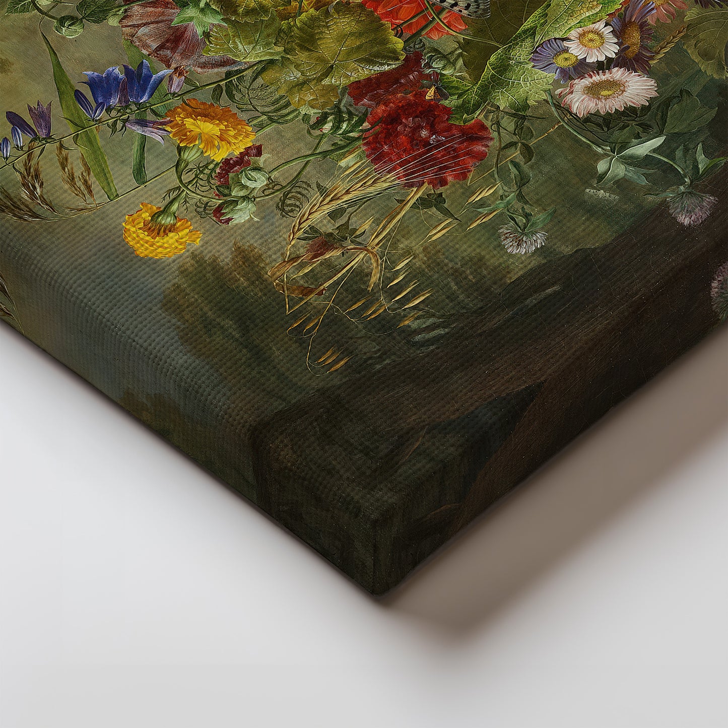 Wildflowers in a terracotta vase and fruits (1844) – Otto Diderich Ottesen - Printed Masterpieces