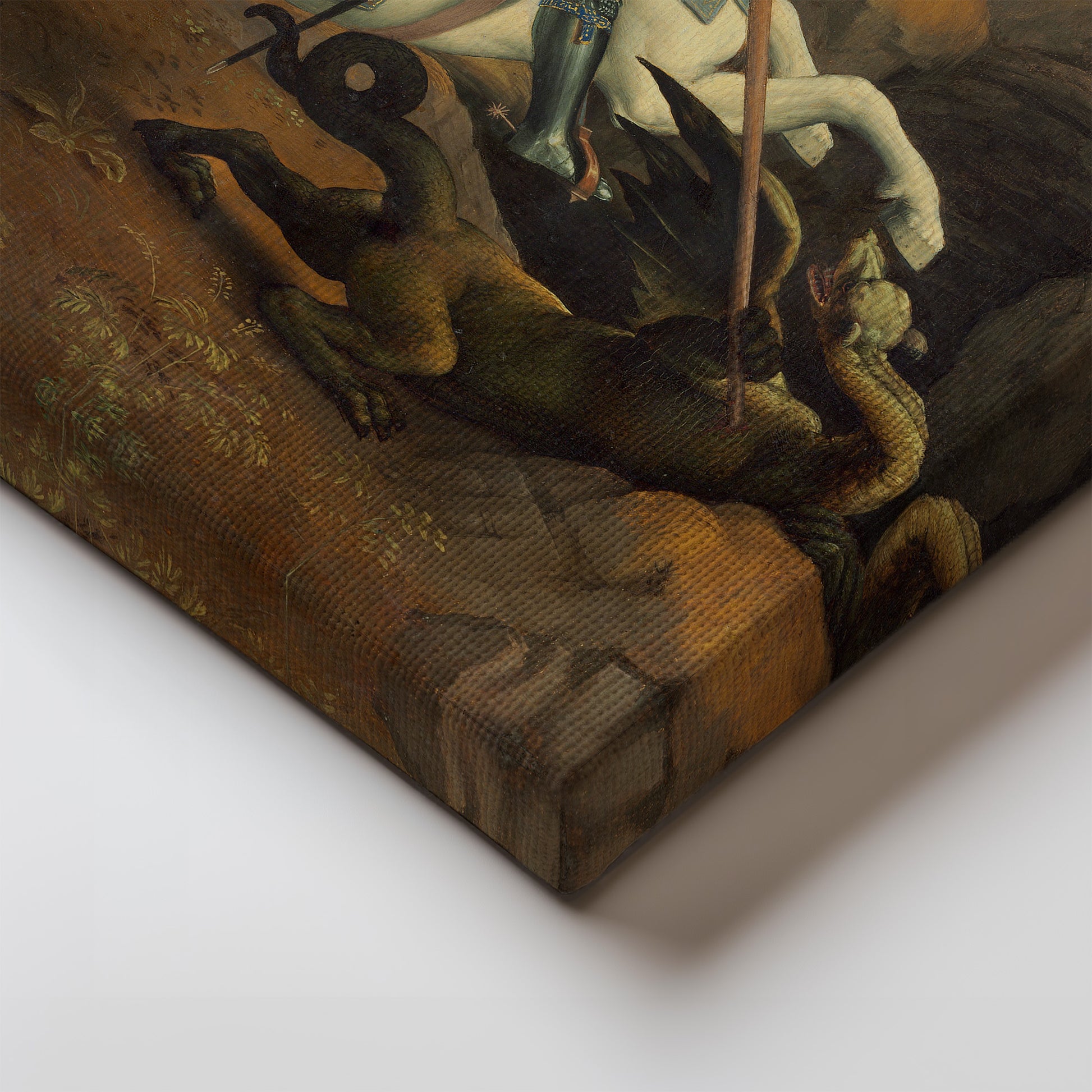 Saint George slaying the Dragon – Raphael Santi, Classic Art Reproduction