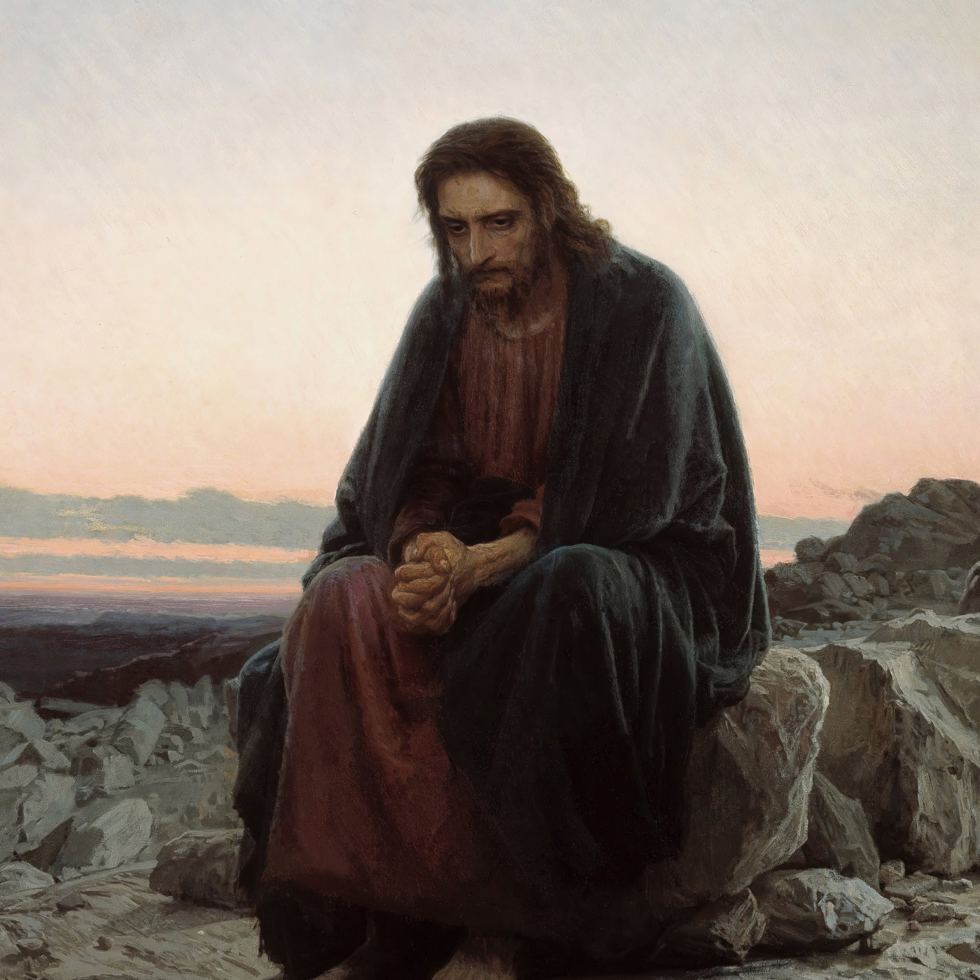 Christ in the Desert – Ivan Kramskoy, Classic Art Reproduction